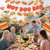 Hot Dog Party Decorations Hotdog Bar Banner-Hot Dog Hanging Swirls
