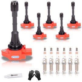 GHHLD Set of 6 Red Upgraded Ignition Coil Pack and Spark Plugs for Infiniti G37 G 37 M37 EX37, for Nissan 370Z 2008 2009 2010 2011 2012 2013 2014 2015 2016 2017 3.7 V6 Replaces UF617