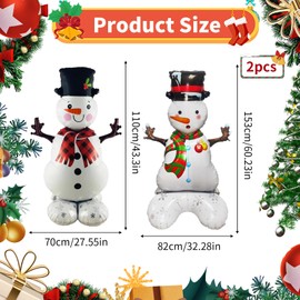 4ft Christmas Inflatable Snowman, Pack of 2 Xmas Blow Up Waterproof Snowman Decorations for Indoor Outdoor Room Yard Patio Garden, Christmas Inflatables, Christmas Party Decoration (White)