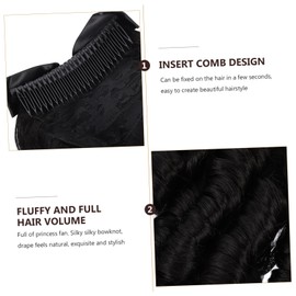 Beavorty Hair Comb Curly Ponytail Victorian Wig Women Wigs Human Wigs Ringlet Wig Long Curly Wig Ponytail Curly Wig Ponytail Hairpiece Wig with Bow clothing Miss Polyester Long curly hair