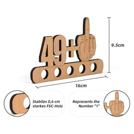 Giftota - Original Funny 50th Birthday Money Gift, Wood - 49 + 1 - Gift for 50th Birthday - Birthday Anniversary - Wooden Gifts - Gifts for Friends, Family