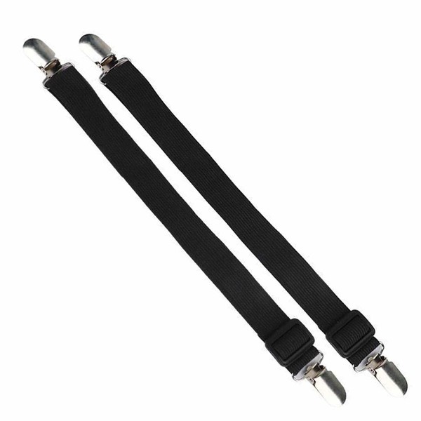 2 Pack Adjustable Mitten Clips with Long Elastic Strap for