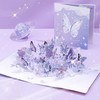 GEHENFRUCHT 3D Pop Up Card Butterflies, Purple Greeting Card with