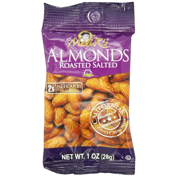 Madi K's Roasted and Salted Almonds, 1-Ounce Bags (Pack of 48)