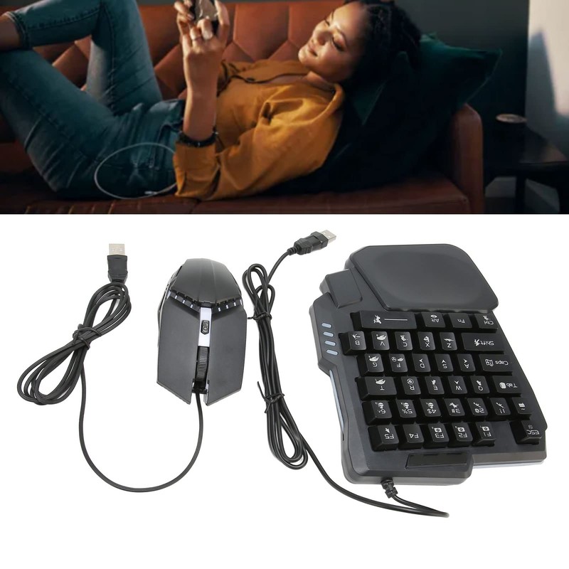 Half Hand Gaming Keyboard and Mouse Combo, 4 in 1