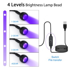 AORAEM Nail Lamp LED Nail Manicure Dryer Curing Light with Black Gooseneck and Clamp for Gel Nails (AA-Black)