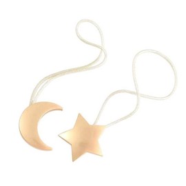 YONAIL Magnetic Curtain Tiebacks, Magnet Moon Star Curtain Tiebacks, Curtain Clips Rope Holdbacks, 2PC Curtain Tie Backs for Home Living Room Bedroom Curtains (gold moon)