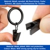 Curtain Clips with Rings, 30 Pieces, Black, Diameter 32 mm