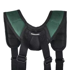 Masterforce 18 Pocket Pro Carpenters Tool Belt Adjustable Suspenders 2 Pouch Utility Storage