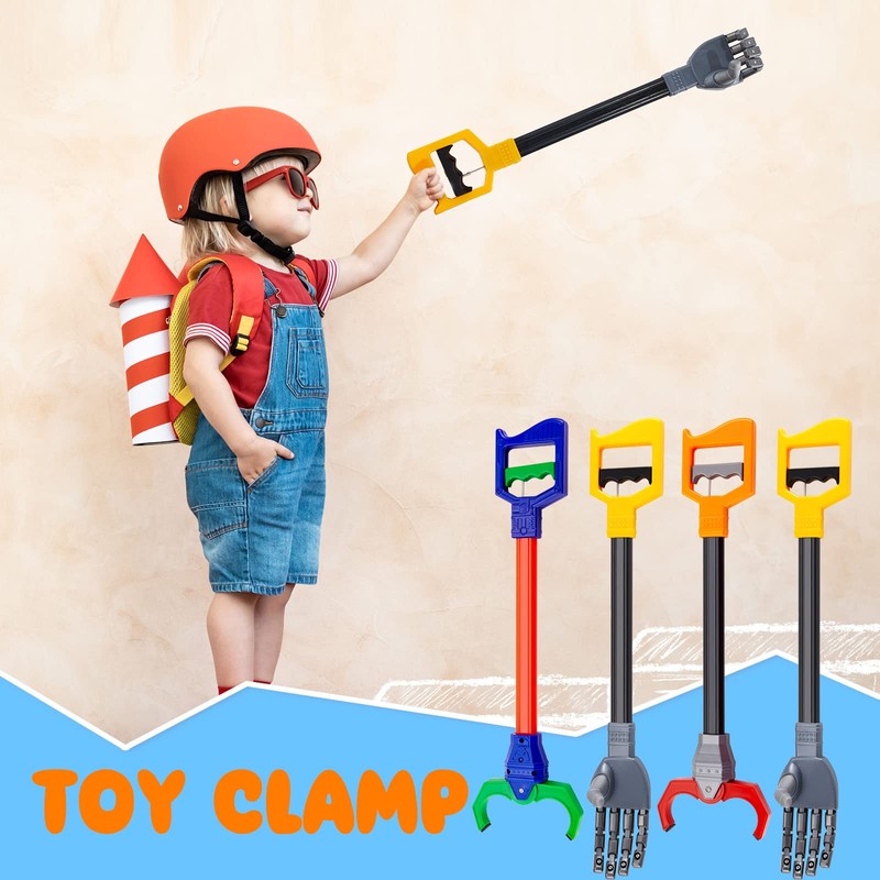 Lewtemi 4 Pcs Interactive Grabber Claw Robot Arm Pack Reacher