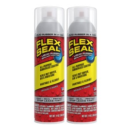 Flex Seal, 14 oz, 2-Pack, Clear, Stop Leaks Instantly, Transparent Waterproof Rubber Spray On Sealant Coating, Perfect for Gutters, Wood, RV, Campers, Roof Repair, Skylights, Windows, and More