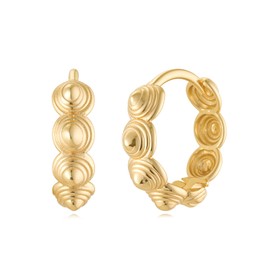 MYEARS Women Spiral Earrings Gold Huggie Hoop 14K Small Simple Hypoallergenic Everyday Jewelry