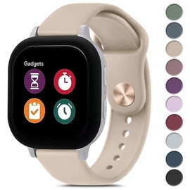 Meliya Bands for Gizmo Watch 3 2 1 / Gabb Watch, 20mm Quick Release Soft Silicone Sport Replacement Watch Strap for Verizon Gizmo Smart Watch 3 2 1 for Girls and Boys (Milk Tea)