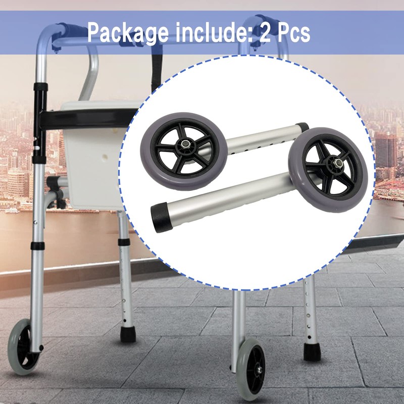Walker Wheels Replacement Feet, Universal for Folding Medical Walker Accessories