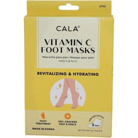 CALA - botínes/máscaras para pies hidratantes con vitamina C (paquete con 3 pares)
