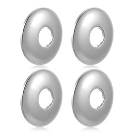 4 Pcs Stainless Steel Shower Arm Flange, Round Escutcheon Plate Cover (2.4" OD, 0.8" ID), Bathtub Faucet Cover, Replacement Silver Tube Parts for Bathroom, Shower Head and Faucet, Fits Most Brands​