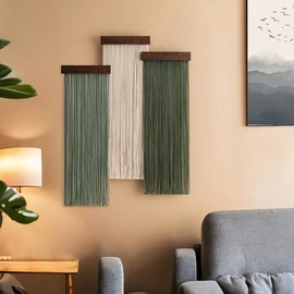 Wondramble Pack of 3 Macrame Wall Hanging, Boho Macrame Tapestry, Home Wall Decoration, Hanging Decoration