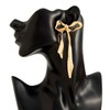 Gold Bow Earrings for Women Ribbon Bow Statement Earrings Sliver
