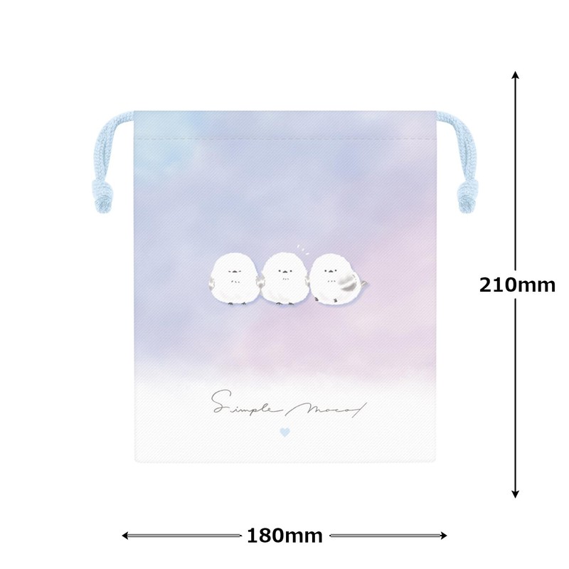 Kamio Japan 223578 Simple Moco Medium Drawstring Drawstring with Gusset
