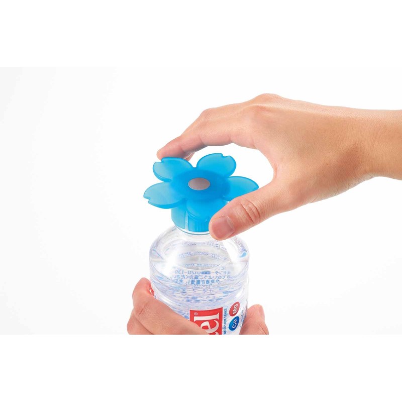 Yoshikawa 4003093 Plastic Bottle Opener & Drainer Stand (Pink/Blue)