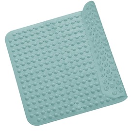 Shower Mat, 48 x 48 cm, Square Bath Mat, Machine Washable Bath Mat, PVC Non-Slip Mat with Suction Cups, Non-Slip Shower Mat, Soft on the Feet, Shower Mat (Dark Green)