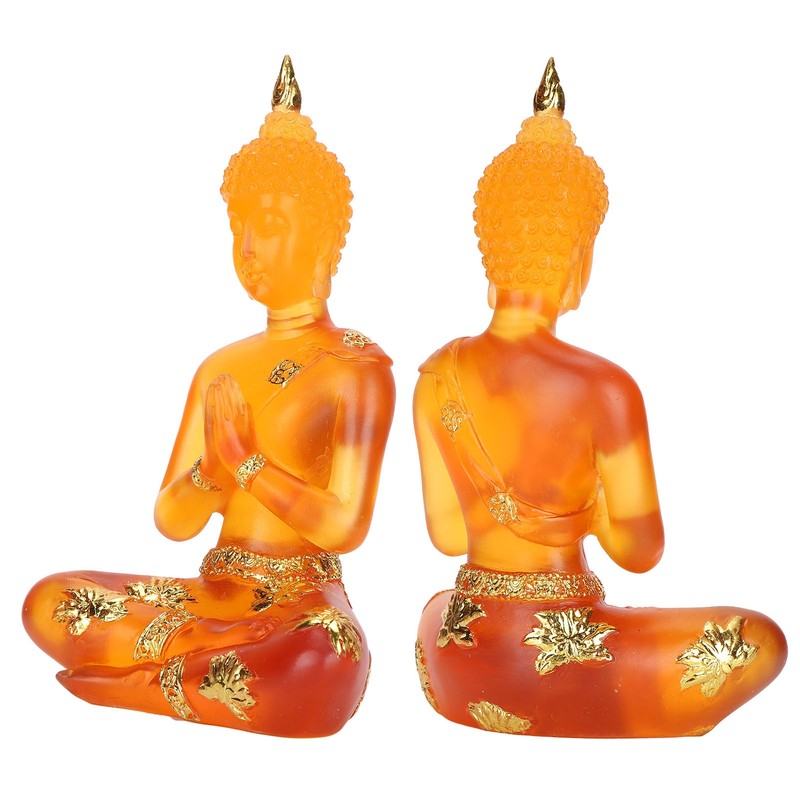 Transparent Sitting Buddha Statue Resin Buddha Figurine Sculpture Home Office