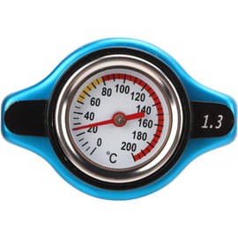 Tapón de Radiador con Indicador de Temperatura, Tapa de Radiador de Aleación de Aluminio con Indicador de Temperatura Ajuste de Presión a Prueba de Fugas Universal para Coche(cabeza pequeña 1.3)