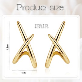 Cosmeria Gold Earrings for Women, Minimalist Studs in 14K Gold, Hypoallergenic, Elegant Gift for Women, Trendy Gold Earrings