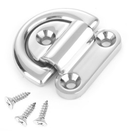 Atibin Heavy Stainless Folding Pad Eye Sail Steel D Ring Anchor Marine Deck Folding Pad Eye SUS316 6mm 1/4 Inch