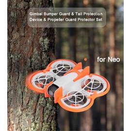 Complete Set of Protective Devices for DJI Neo Accessories, Include Gimbal Bumper Guard and Tail Protection Device, Propeller Guard Protector, Landing Gear Protective Devices (Orange)