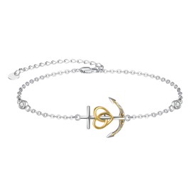 Palpitate Anchor Bracelets for Women Sailor Bracelet Nautical Bracelets 925 Sterling Silver Anchor Jewelry Birthday Gifts for Women Adjustable Chain