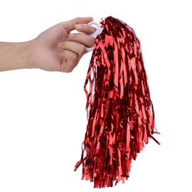 Demeras 6Pcs Cheerleader Pom Poms For School Squad Cheer Sports Party Dance Accessories 7 Colors (Red)