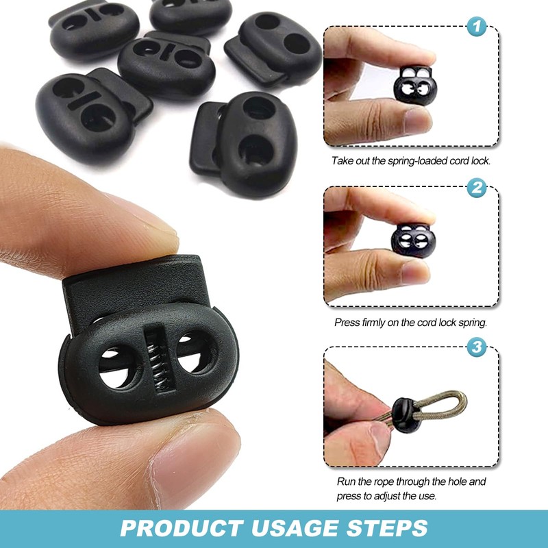 Toggles for Drawstrings, 50 Pcs Cord Locks Plastic Drawstring Toggle