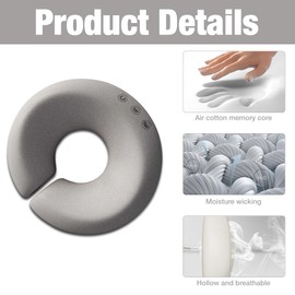 U-Förmiges Massage Gesichtskissen, U-Förmiges Lochkissen, Kopfpolster Massage Gesichtsunterstützung, MassageKopfstütze Für Das Bett, Gesichtskissen Für Spa (Grau)