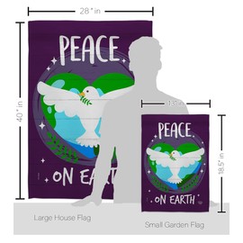 Ornament Collection Peace on Earth Garden House Flag Kit Sweet Life Support Environmental Protection Decoration Banner Small Yard Gift Double-Sided, Made in USA