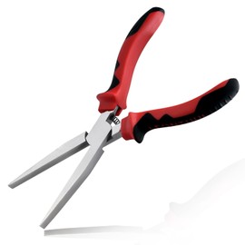 LEONTOOL 7 Inch Long Flat Pliers Duck Beak Pliers with Smooth Jaw Spring Loaded Extra Long Pliers Flat Pliers Jewellery Pliers for Jewellery Making Wire Bending Wrapping Straightening, TPR Handle