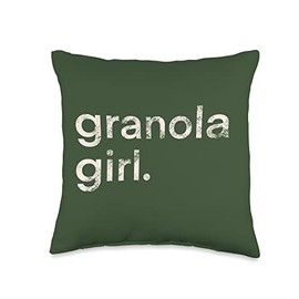 Vintage Granola Girl Aesthetic Summer Camp Gorpcore Nature Throw Pillow