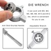 JONMON 8Pcs Metric Dies Set - Adjustable Die Wrench, M25