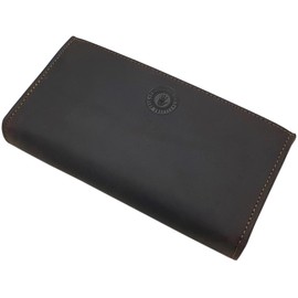 myledershop Large Buffalo Full Leather Women's Wallet / Purse / Purse with Huskies Motif and RFID & NFC Protection, brown, Modern