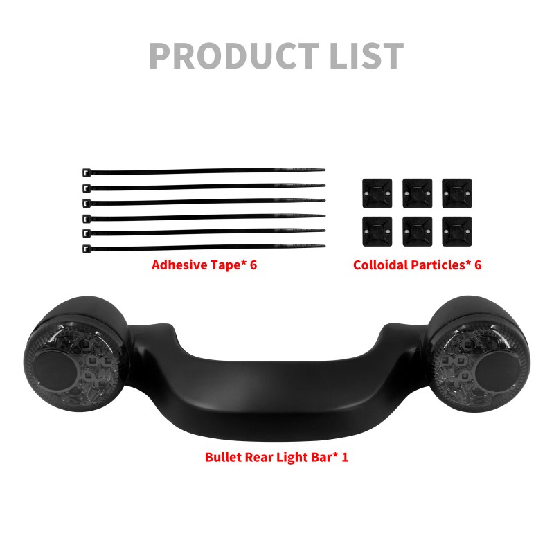 HDBUBALUS Matte Black Rear Turn Signal LED Light Smoke Lens
