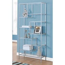 Atlin Designs Metal Bookcase in Silver