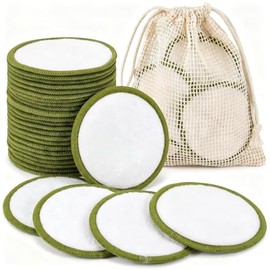 16 Pads Desmaquillantes Reutilizables, Almohadillas Desmaquillantes Lavables, Algodones Removedores de Maquillaje Suaves y Ecológicos, para Limpieza F