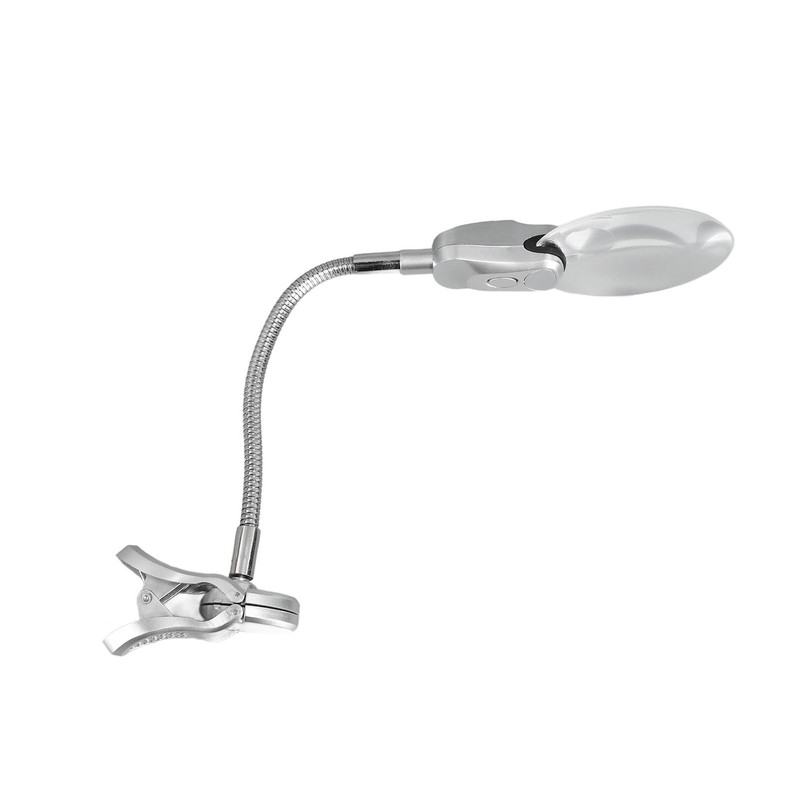 Magnifying Glass with Light Adjustable Flexible Gooseneck Clip On Magnifying