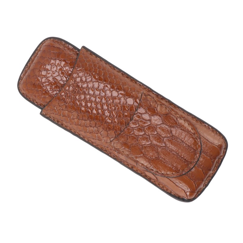 2 Finger Cigar Case Portable Waterproof Lightweight Artificial Leather Cigar