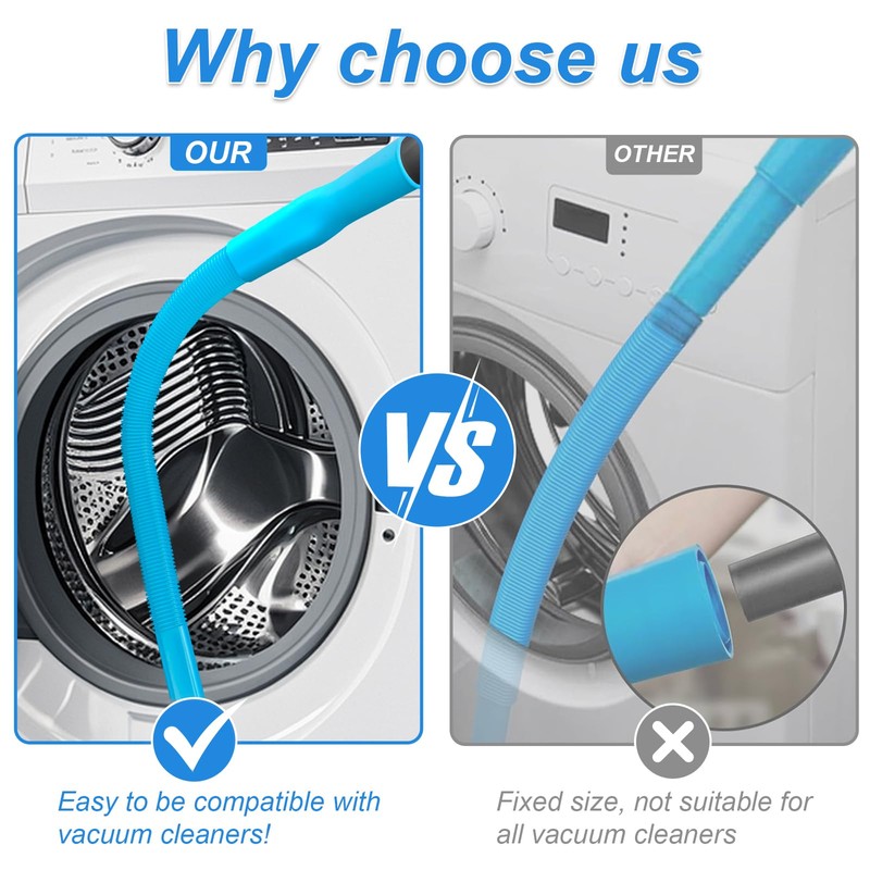 Upgraded Dryer Vent Cleaner Kit: Universal Vacuum Hose Attachment for