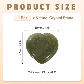 PATIKIL Natural Heart Shaped Crystal Stone, 1.6 Inch Mini Polished Love Gemstone Crystal, Pocket Rock Engraved Worry Stones for Women Gifts Meditation, Light Green