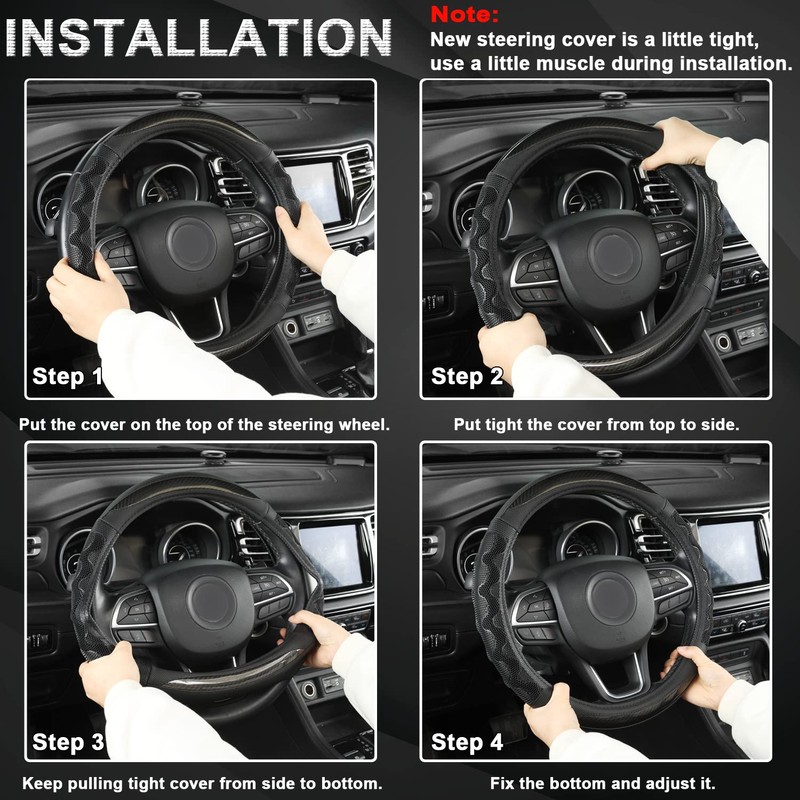 GIANT PANDA Steering Wheel Cover for Jeep Wrangler, Car Steering