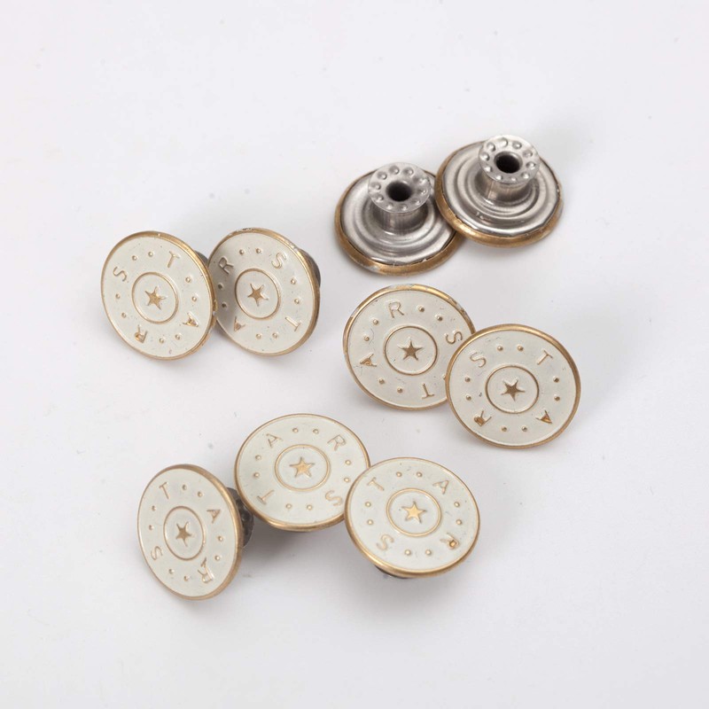20 Sets 17mm Replacement Jeans Buttons Pants Metal Button Snap