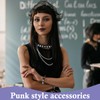 Quilax Punk Accessories Set, 1 Spike Choker & 2Pcs Spiked