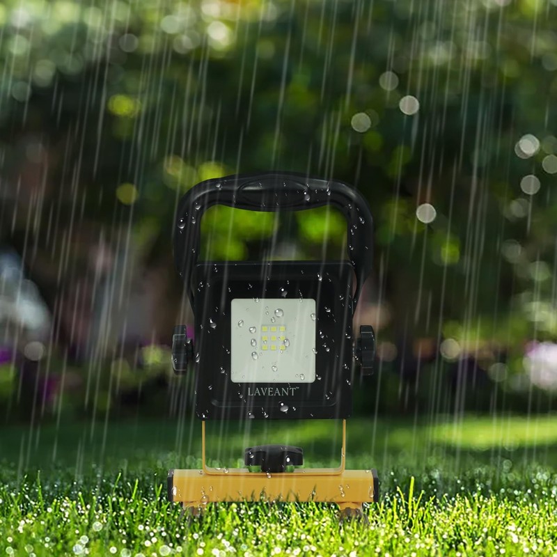LAVEANT Rechargeable LED Work Lights,10W 2200mAh,600Lumens Portable Tiltable Waterproof Flood